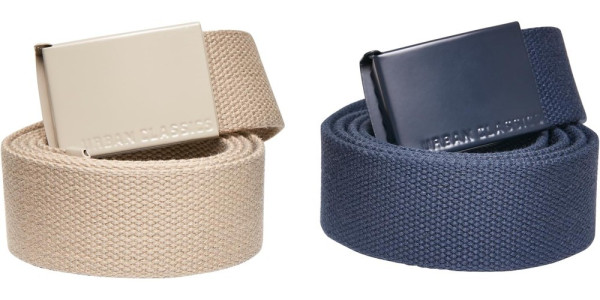 Urban Classics Gürtel Colored Buckle Canvas Belt 2-Pack
