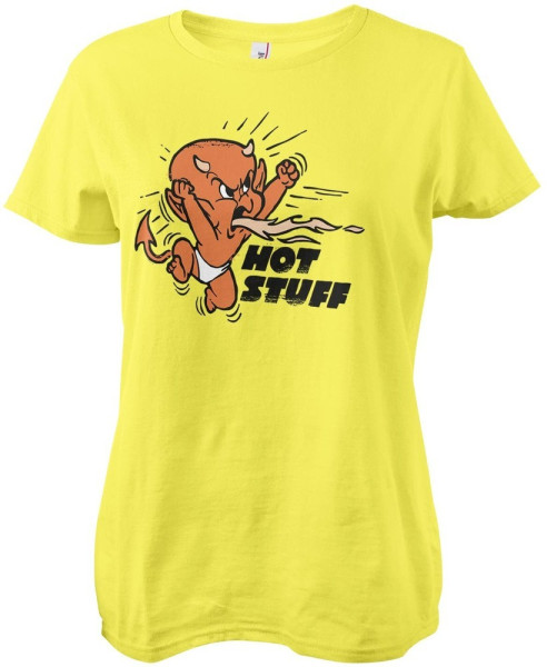Hot Stuff Retro Girly Tee Damen T-Shirt Yellow