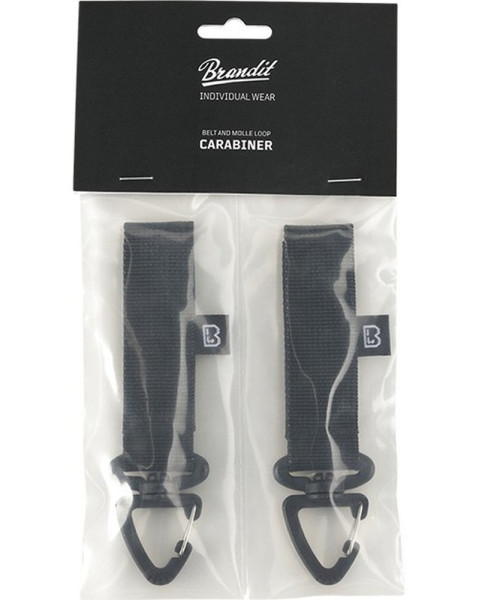 Brandit Herren Befestigung Belt and Molle Loop Carabiner 2 Pack Black