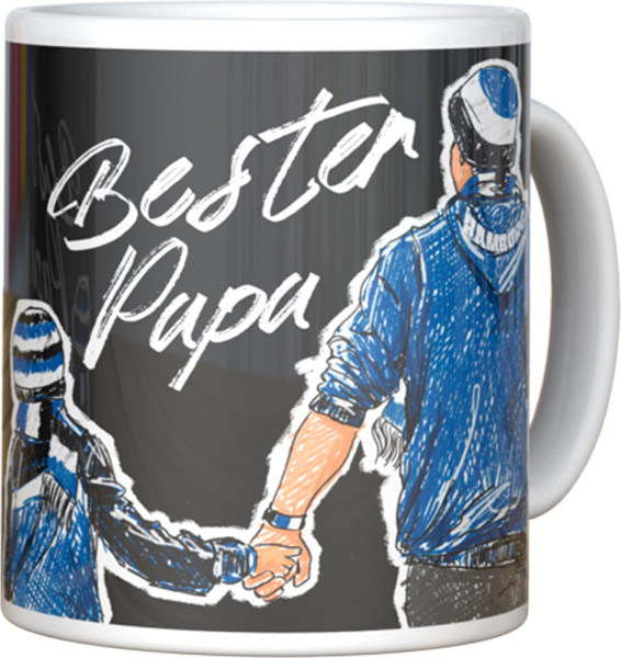 Hamburger SV HSV Tasse Bester Papa Fußball Schwarz