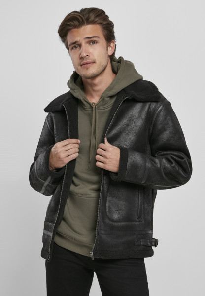 Urban Classics Jacket Shearling Jacket Black