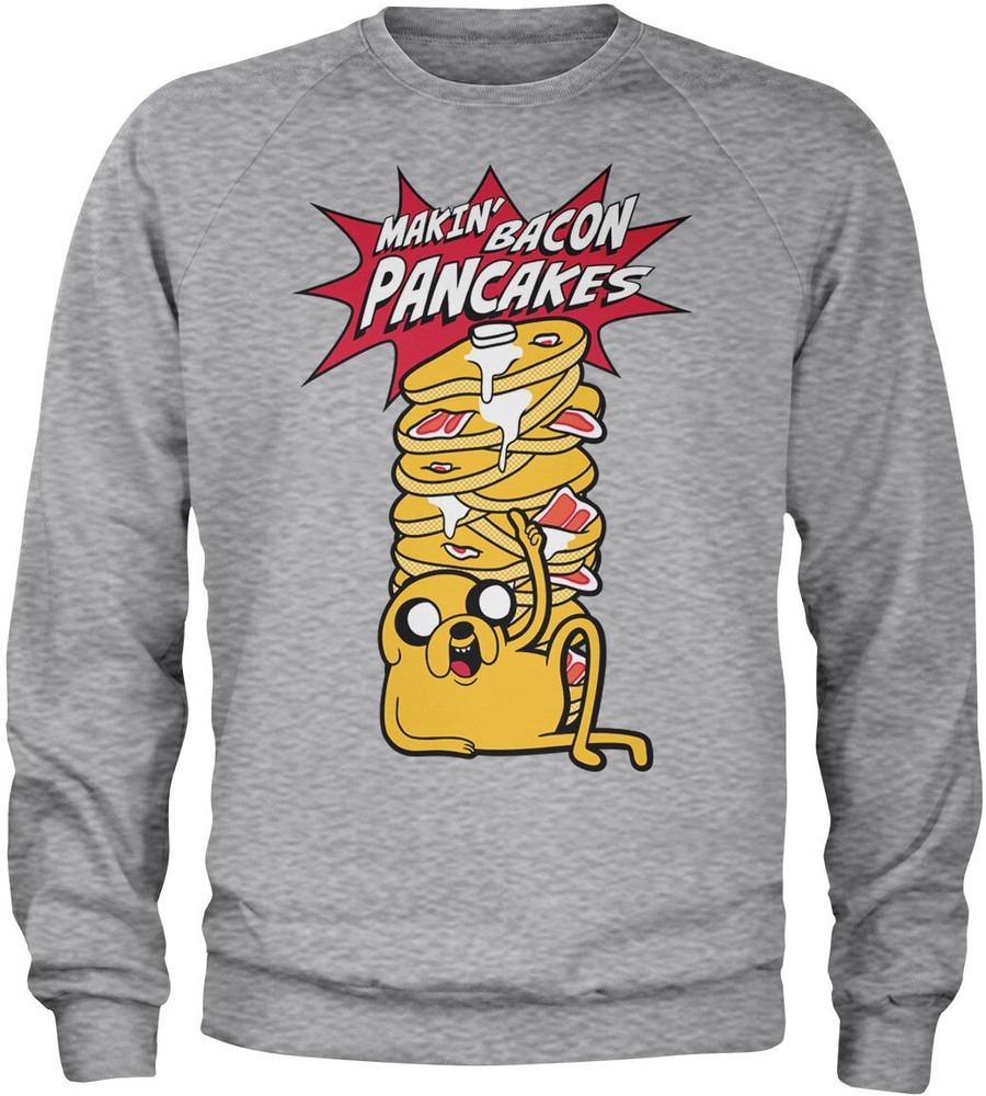 Adventure Time Makin' Bacon Pancakes Sweatshirt Heathergrey - Herren / Unisex