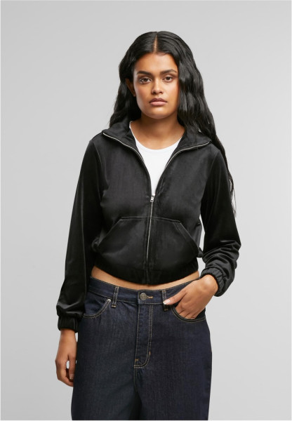 Urban Classics Damen Ladies Short Velvet Track Jacket TB7113