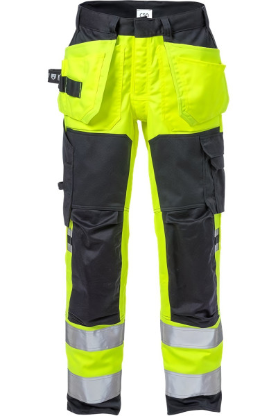 Fristads Flamestat High Vis Stretch-Handwerkerhose, Kl. 2 2167 ATHF Warnschutz-Gelb/Marine