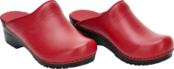 Sanita Damen Offener Clog Original-Sonja Pu Open Red