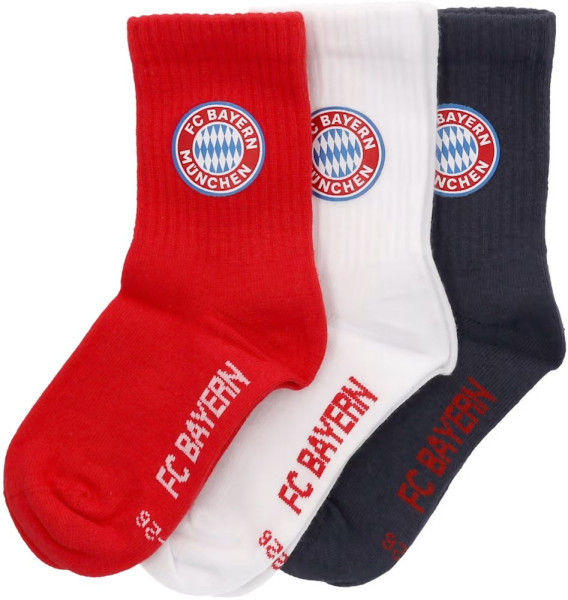 FC Bayern München Kinder Crew Socken 3er-Set 34501