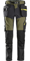 Snickers FlexiWork Stretch Arbeitshose mit Holstertaschen Kahki/Grün/Grau