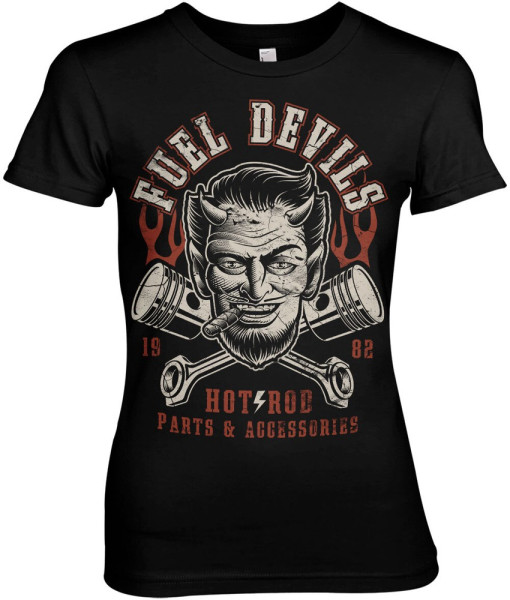 Fuel Devils Satans Pistons Girly Tee Damen T-Shirt Black