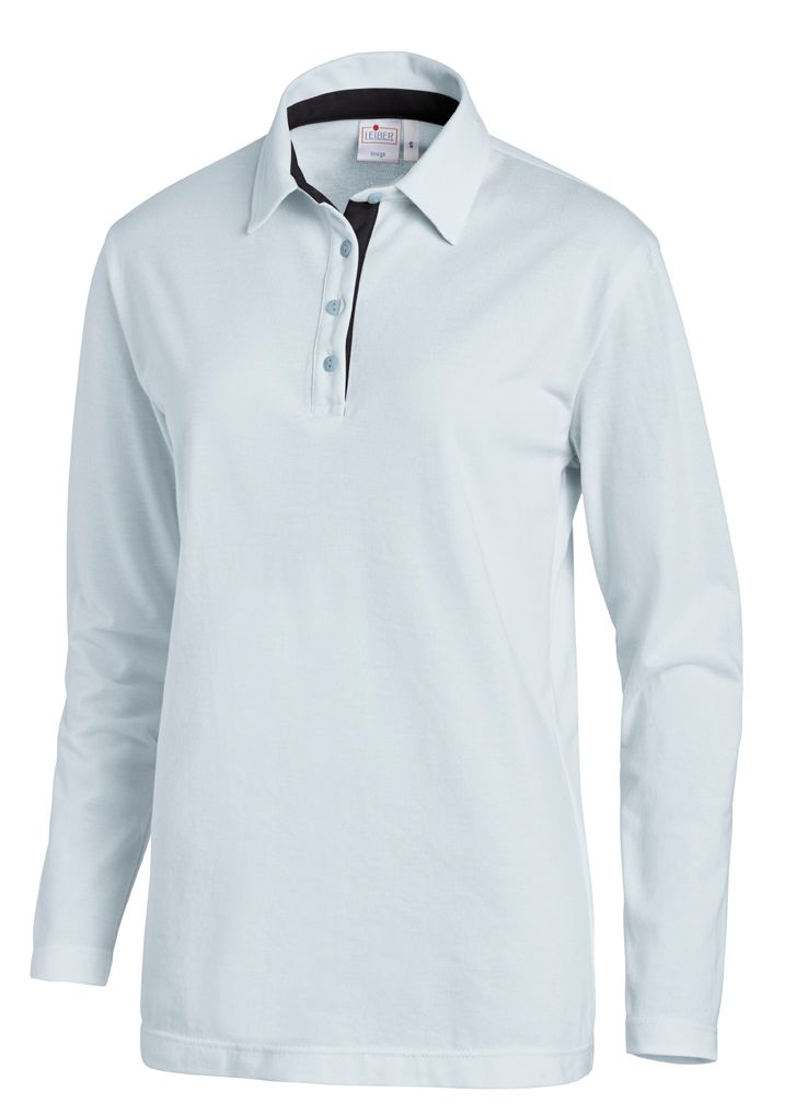 Leiber Polo-Shirt mit Langärmeln 08/2638/0504 Hellblau/Marine - Herren / Unisex
