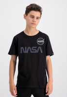 Alpha Industries Kinder T-Shirt NASA Rainbow Reflective T Kids/Teens Black