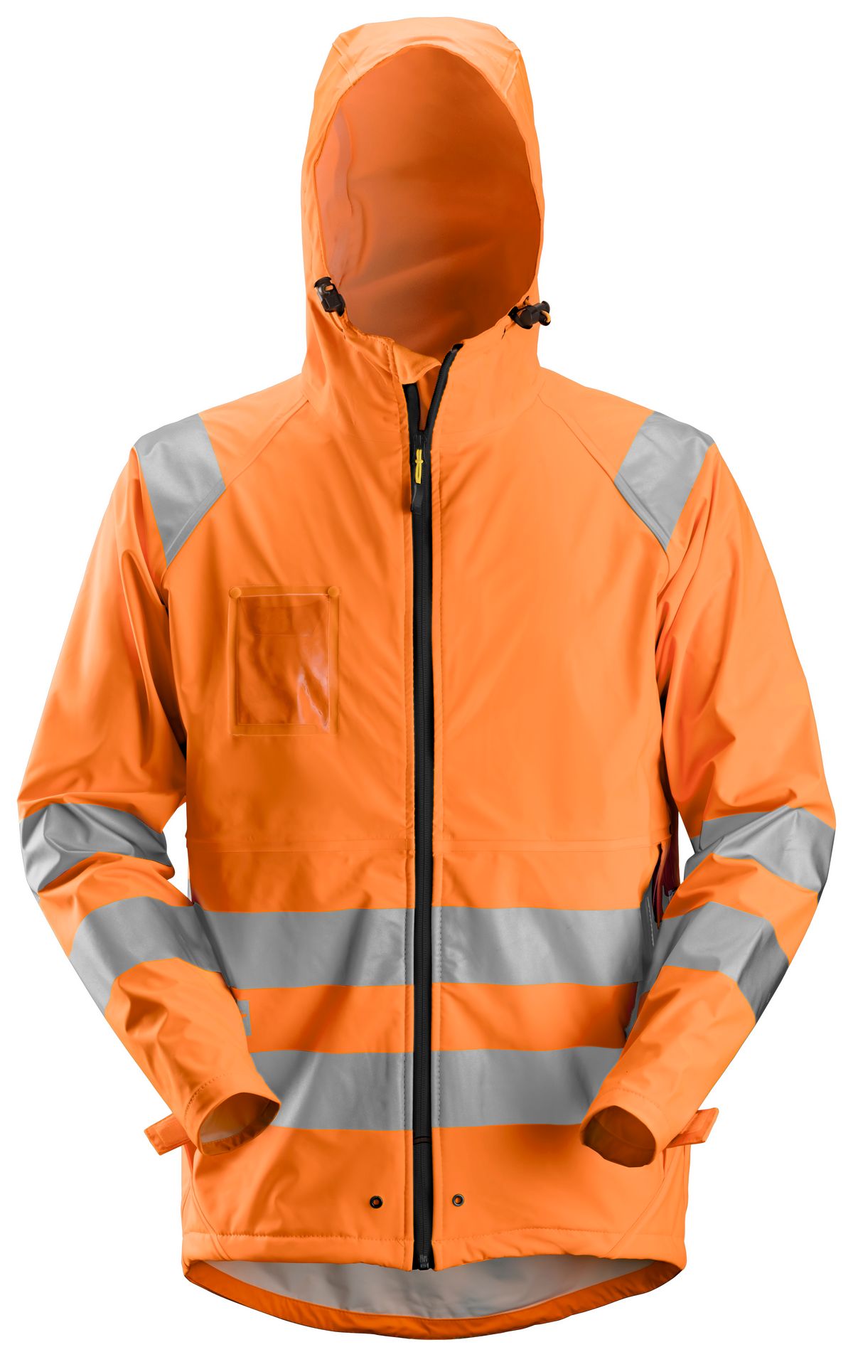 Snickers Hi-Vis wasserdichte PU Regen-Arbeitsjacke, Kl. 3, EN 20471, 343 High-Vis Orange - Herren / Unisex