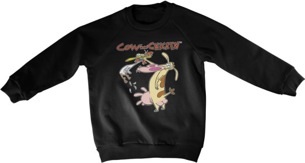 Cow And Chicken Kids Sweatshirt Black