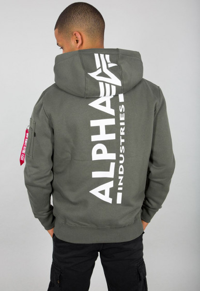 Alpha Industries Hoodie Back Print Hoody Dark Olive