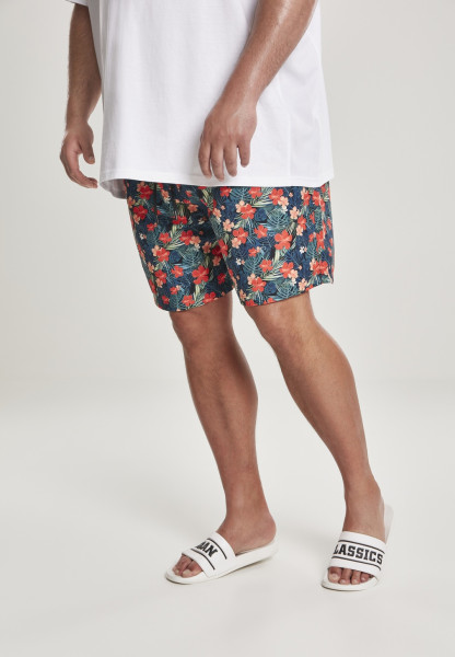 Urban Classics Swim Shorts Pattern Swim Shorts Black/Tropical