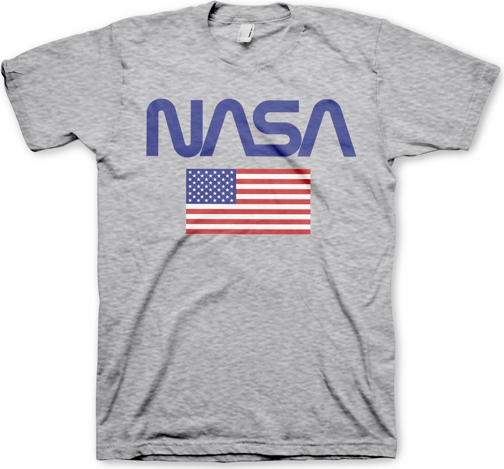 NASA Old Glory T-Shirt Heather-Grau - Herren / Unisex