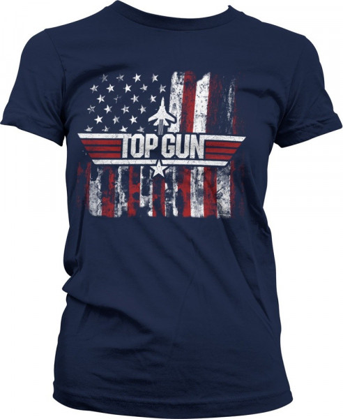 Top Gun America Girly Tee Damen T-Shirt Navy