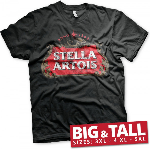 Stella Artois Washed Logo Big & Tall T-Shirt Black