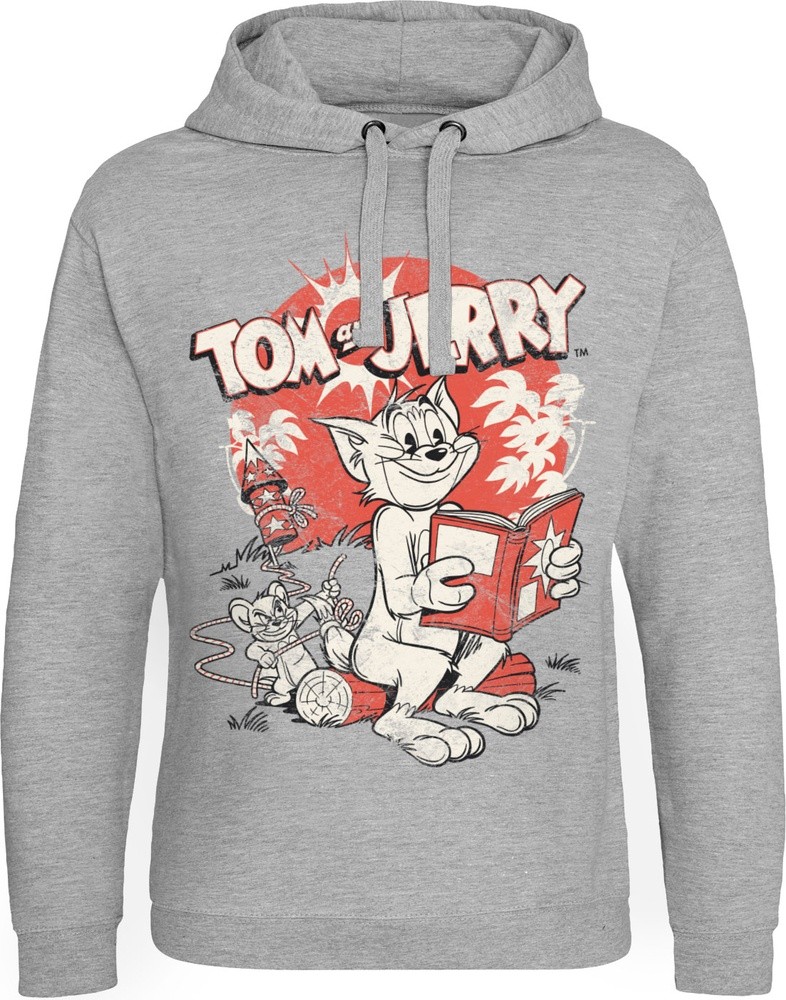 Tom & Jerry Vintage Comic Epic Hoodie Heather-Grau - Herren / Unisex