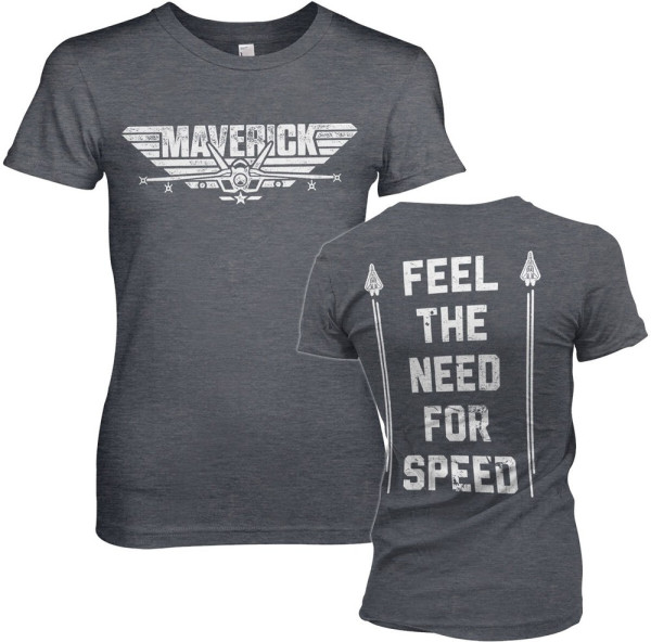 Top Gun Maverick Need For Speed Girly Tee Damen T-Shirt Dark-Heather