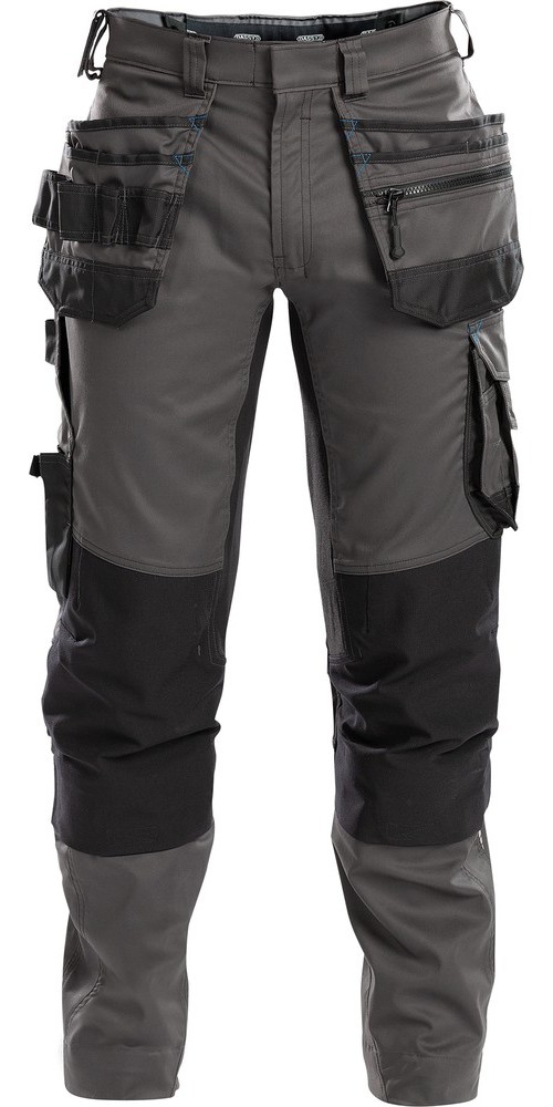 Dassy Arbeitshose mit Stretch, Holstertaschen und Kniepolstertaschen FLUX PESCO41 Anthrazitgrau/Schw - Herren / Unisex