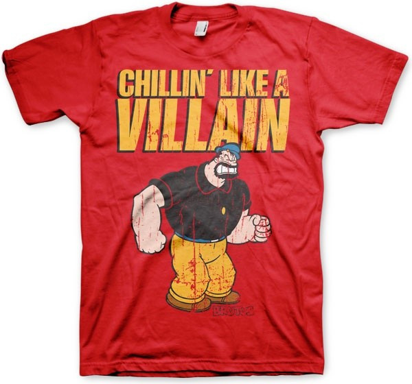 Popeye Chillin'Like A Villain T-Shirt Red
