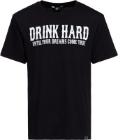 King Kerosin T-Shirt Contrast Seam "Drink Hard" KKU41057