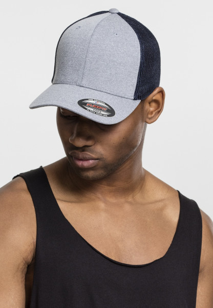 Flexfit Cap Melange Mesh Heather Grey/Navy