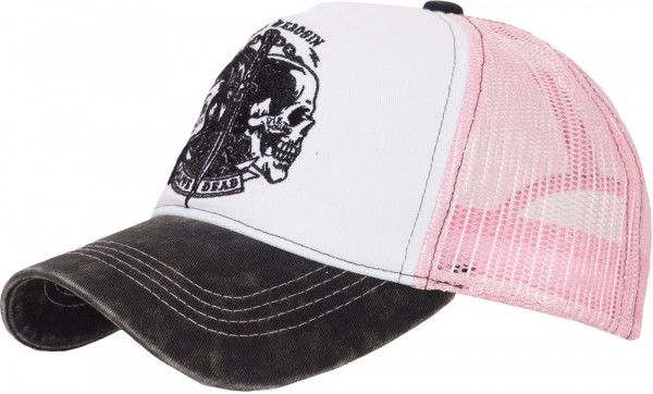 Queen Kerosin Trucker Cap »Alive Dead« in Vintage Waschung QK180001 Pink