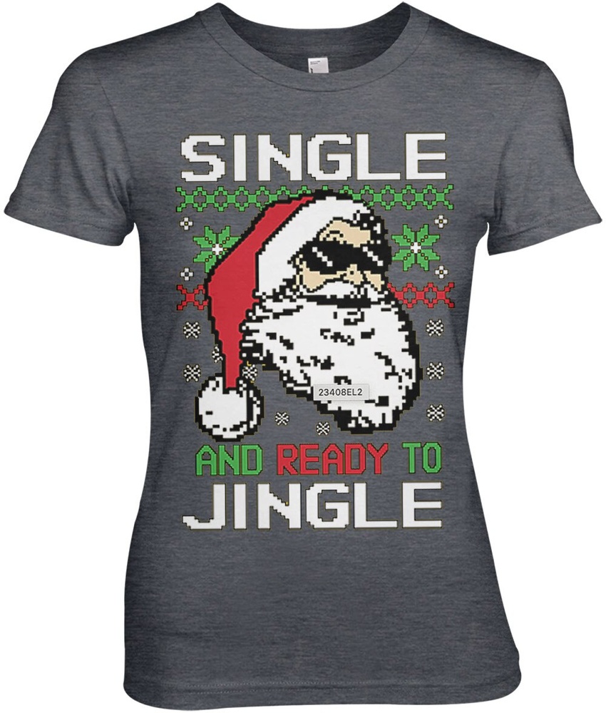 Tokigt Damen Single And Ready To Jingle Girly Tee AB-5-23408-L1 - Damen