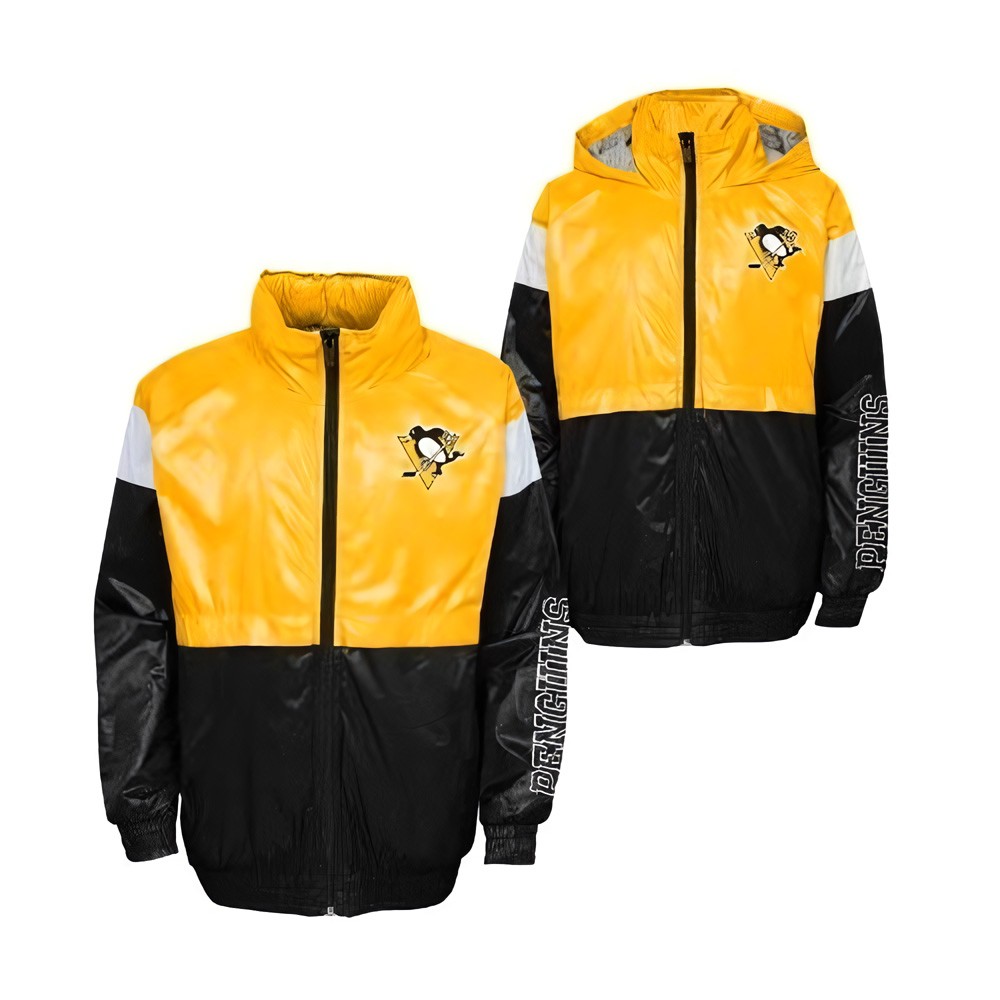 Outerstuff Jungen Sportartikel Kinder Jacke GOAL LINE STANCE FZ WINDBREAKE PITTSBURGH PENGUINS BL 15 - Herren / Unisex