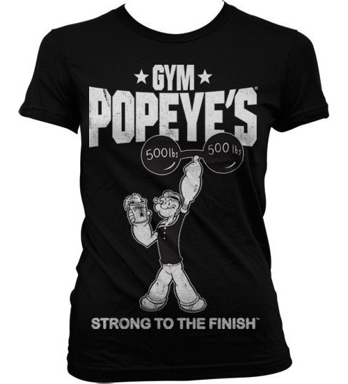 Popeye's Gym Girly T-Shirt Damen Black