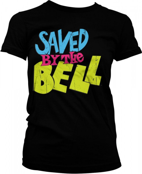 Saved By The Bell Distressed Logo Girly Tee Damen T-Shirt Black