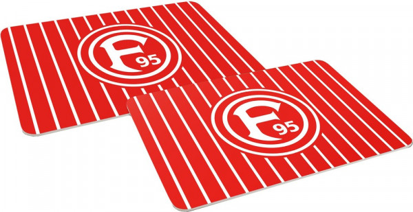 Fortuna Düsseldorf Frühstücksbrettchen (2er Set) Fußball Rot/Weiß