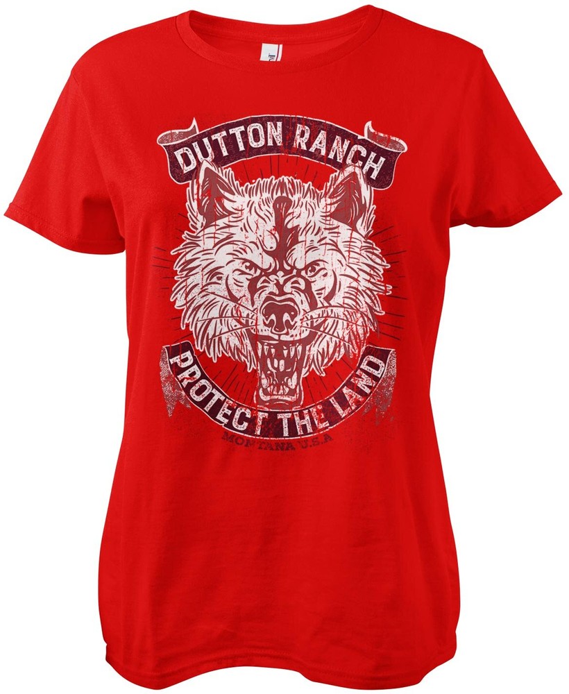 Gelbstone Dutton Ranch Protect The Land Girly Tee Damen T-Shirt Rot - Damen
