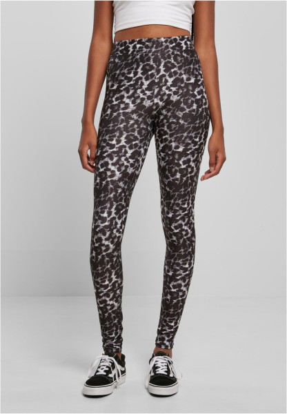 Urban Classics Damen Ladies Soft Aop Leggings Blackleo