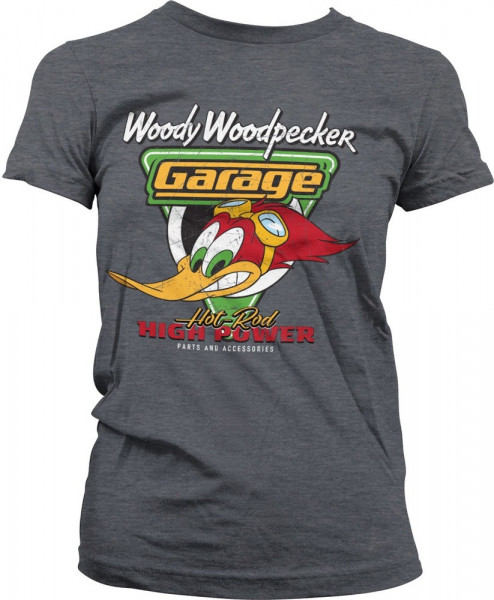 Woody Woodpecker Garage Girly Tee Damen T-Shirt Dark-Heather