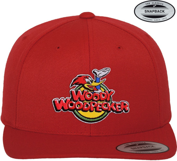 Woody Woodpecker Classic Logo Premium Snapback Cap Red