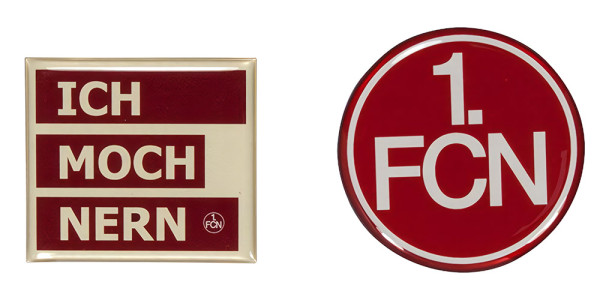 1. FC Nürnberg Magnet 2er-Set Fussball Rot/Weiß