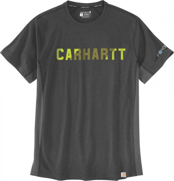 Carhartt Force Flex Block Logo T-Shirts S/S Carbon Heather