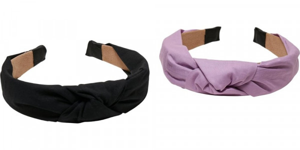 Urban Classics Light Headband With Knot 2-Pack Violablue/Black