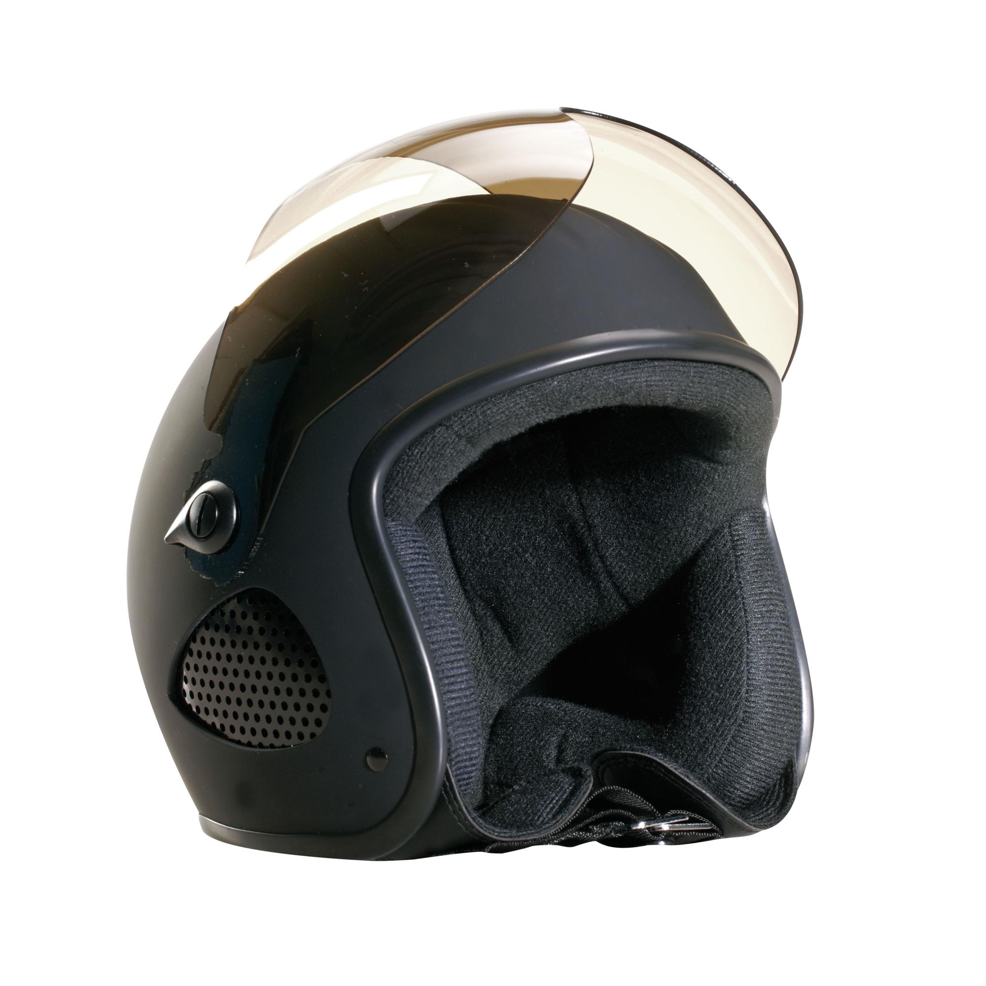 Bores Helm SRM Slight 1 Jethelm mit Visier u. Textil Innenfutter matt Black, Jethelme, Helme / Zubehör, Motorrad