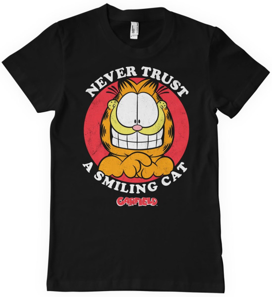 Garfield Never Trust A Smiling Cat T-Shirt Black