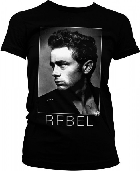 James Dean BW Rebel Girly Tee Damen T-Shirt Black