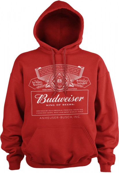 Budweiser White Logo Hoodie Red