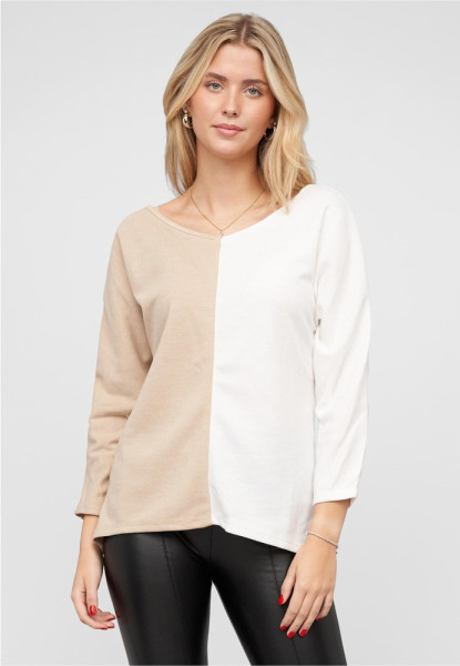 Cloud5ive Damen 2-Tone Pullover mit Vokuhila Schnitt 22096361