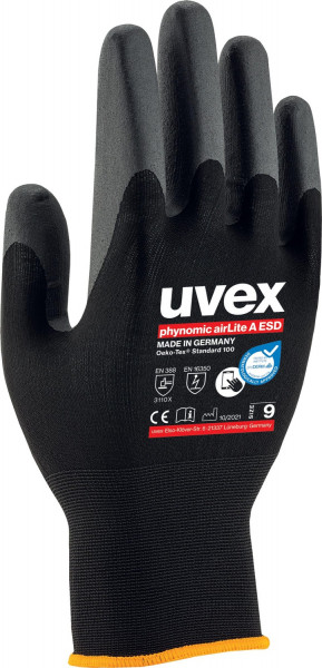 Uvex Schutzhandschuhe Phynomic Airlite A Esd 60038 (60038) 10 Paar