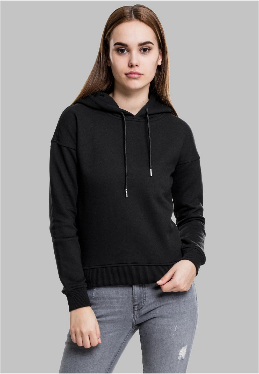 Urban Classics Damen Hoodie Ladies Hoody Schwarz - Damen