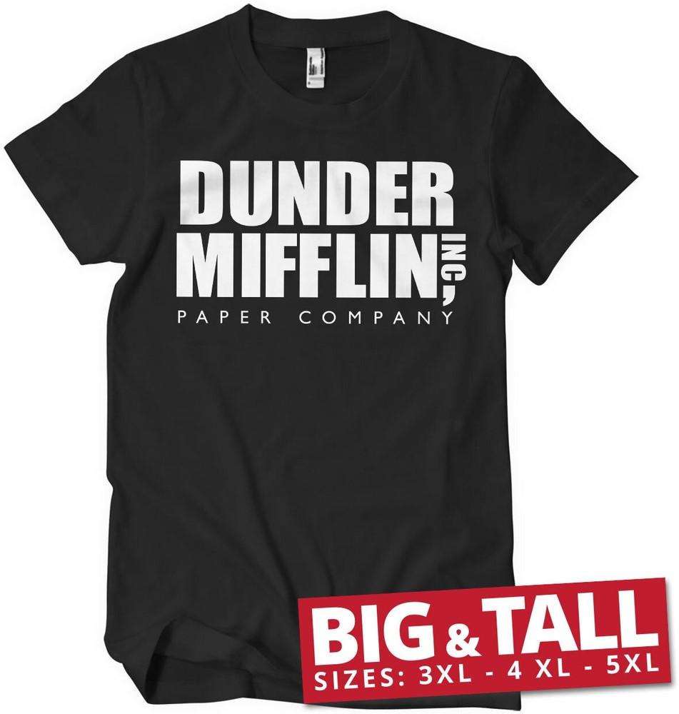 The Office Dunder Mifflin Inc. Logo Organic Big & Tall T-Shirt Schwarz - Herren / Unisex