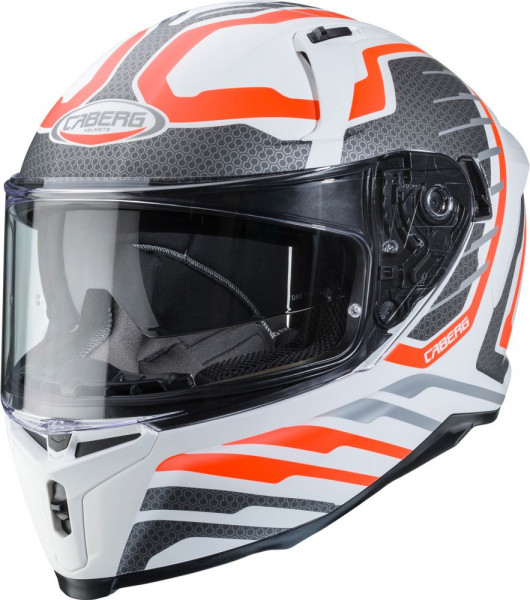 Caberg Motorrad Integralhelm Avalon Forge Matt Weiß/Fluo Orange/Silber