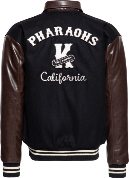 King Kerosin Pharaos College Leder Jacke Schwarz